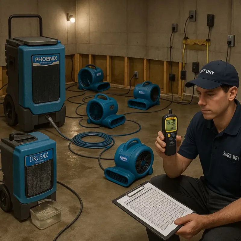 Structural Drying and Dehumidification process in Brantley County, GA